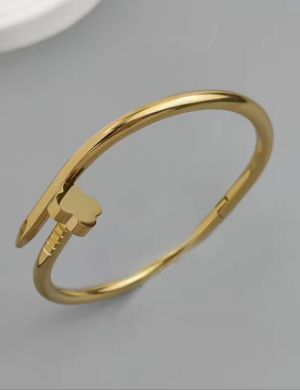 Gold Nail-Style Bangle Bracelet - Picture 4 of 8
